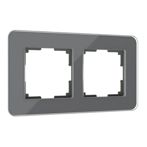 Изображение Рамка из стекла на 2 поста Elite графит W0022440