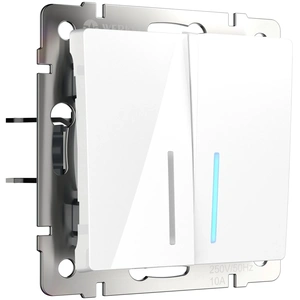Изображение Выключатель двухклавишный с подсветкой (белый) W1120101