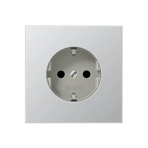 Изображение Розетка с заземлением и шторками 16А 250В LS-design алюминий AL1520KI Jung