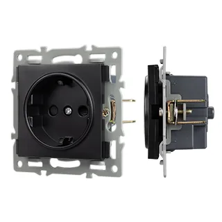 Механизм электрической розетки SCT-MEU1-PL-BK (250V, 16A) (Arlight, -) - Изображение