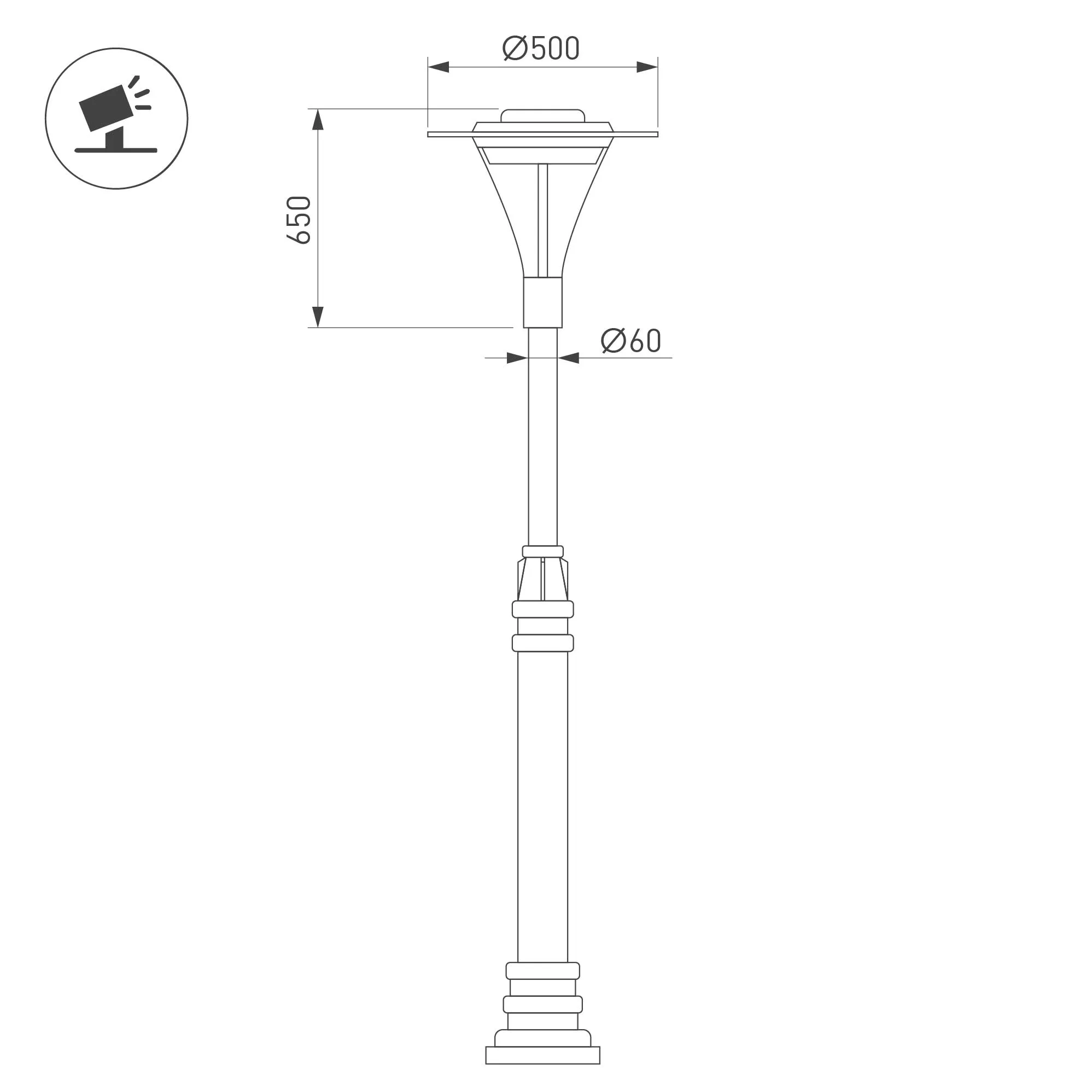 Светильник OXOR-LUMME-LUZ-C - 500x650-35W Day4000 (BK, 120 deg, 230V) IP65 (Arlight, IP65 Металл, 3 года) - Изображение