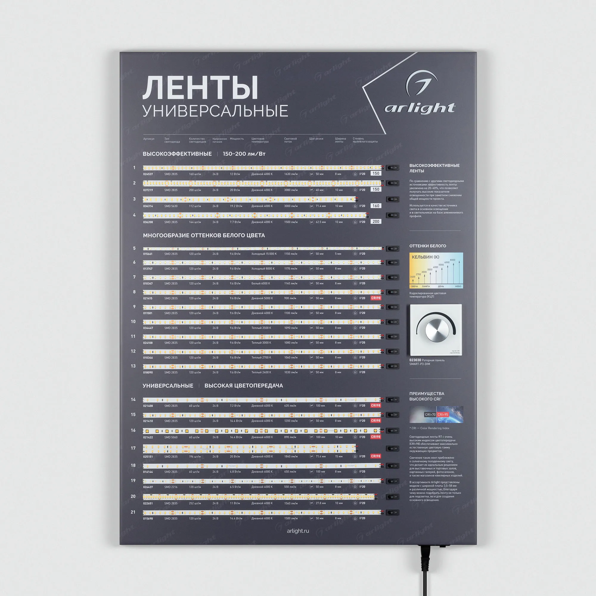 Стенд Ленты Универсальные RT-LUX-02-830x600mm (230V) (Arlight, -) - Изображение