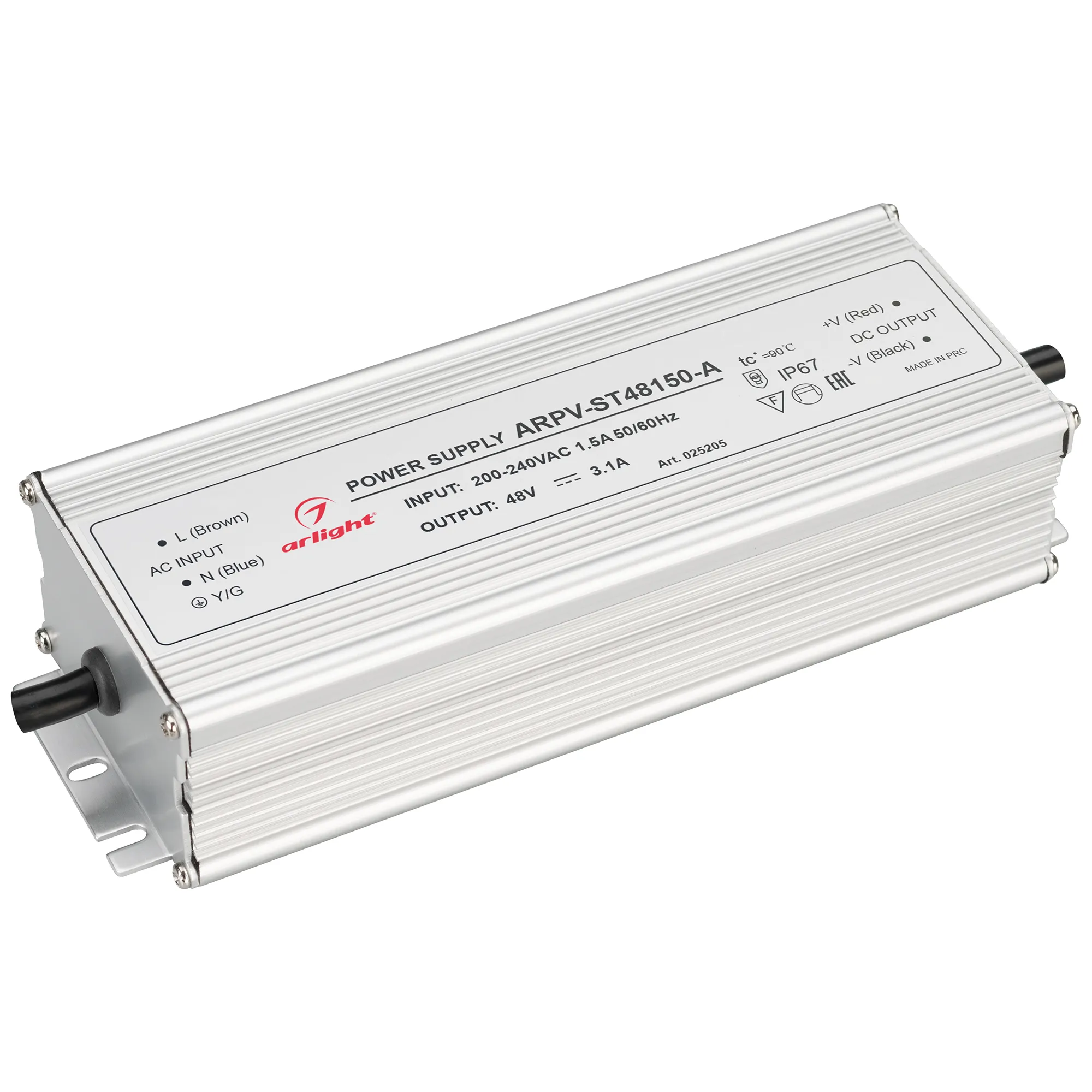 Блок питания ARPV-ST48150-A (48V, 3.1A, 150W) (Arlight, IP67 Металл, 3 года) - Изображение