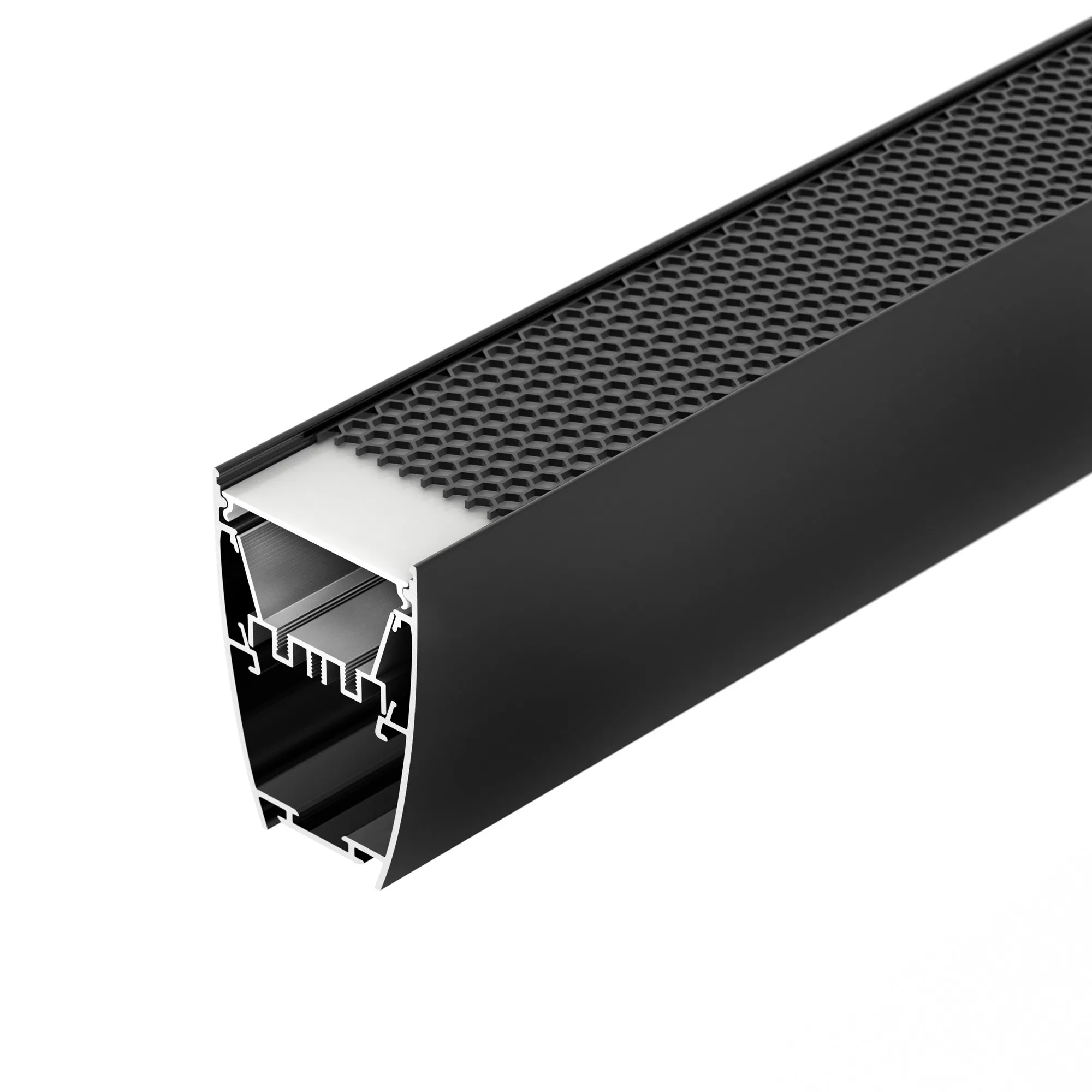 Профиль LINE-5075-U-HONEYCOMB-2000 BLACK (Arlight, Алюминий) - Изображение