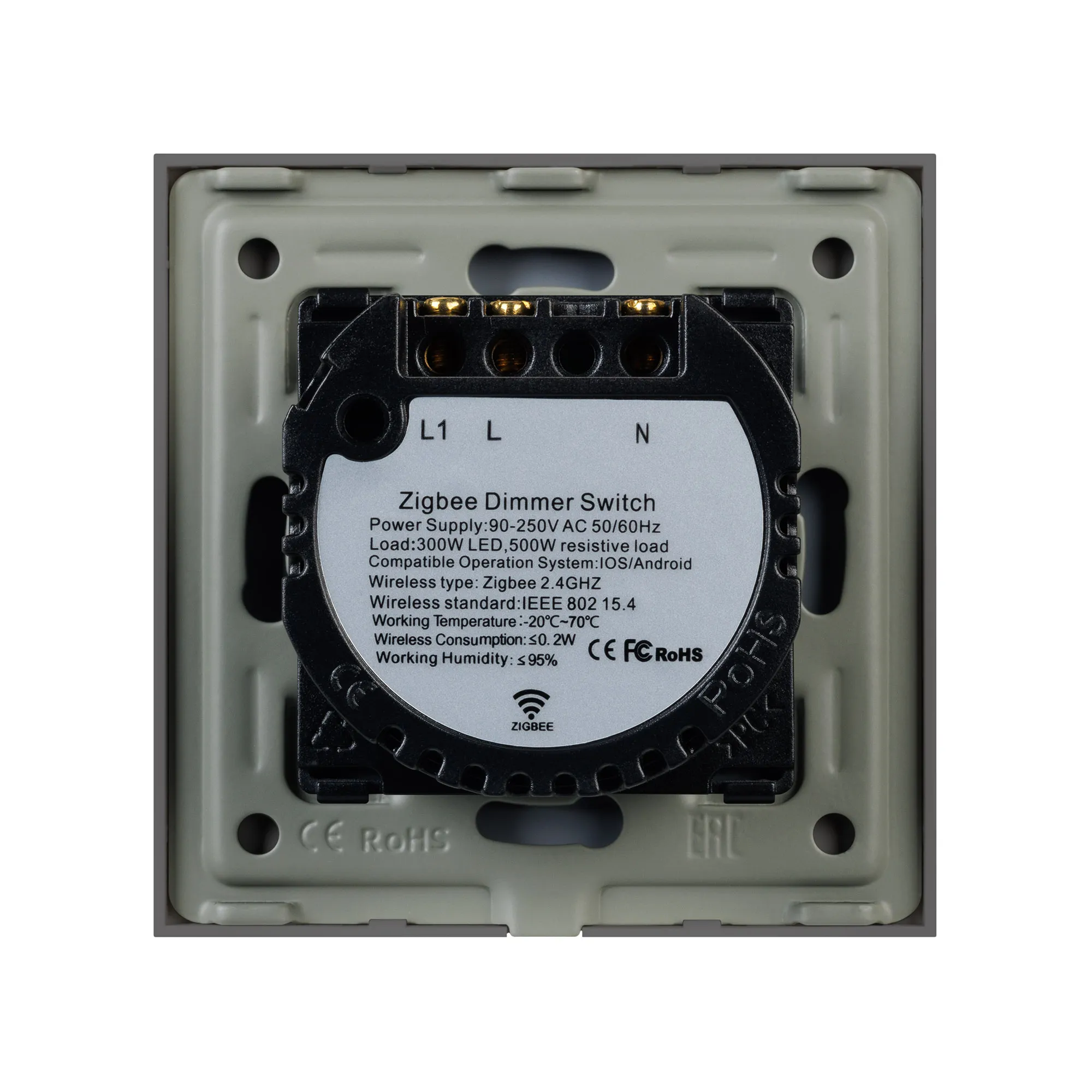 Светорегулятор сенсорный с Zigbee управлением SWT-OMALI-SD3-ZB-GR (250V, 500W) (Arlight, Стекло) - Изображение