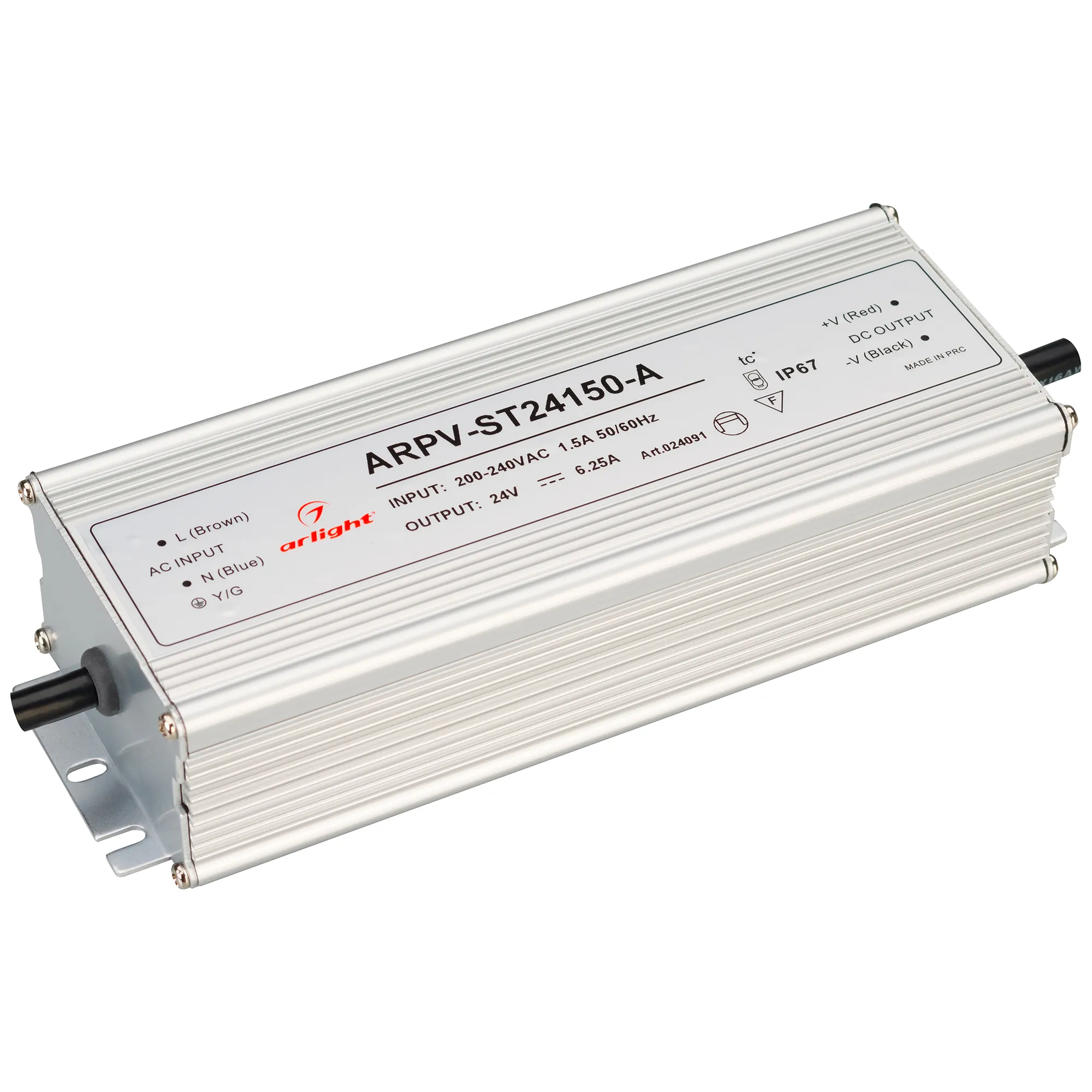 Блок питания ARPV-ST24150-A (24V, 6.3A, 150W) (Arlight, IP67 Металл, 3 года) - Изображение