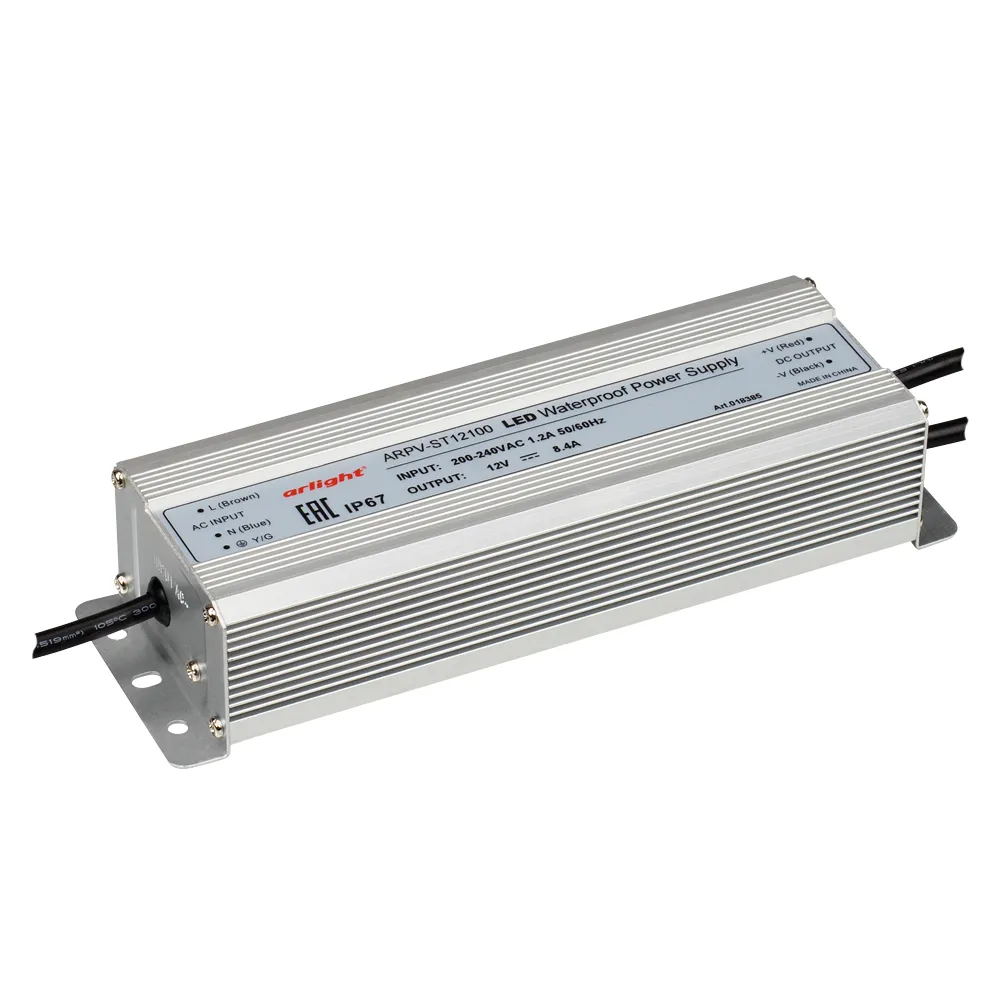 Блок питания ARPV-ST12100 (12V, 8.3A, 100W) (Arlight, IP67 Металл, 3 года) - Изображение