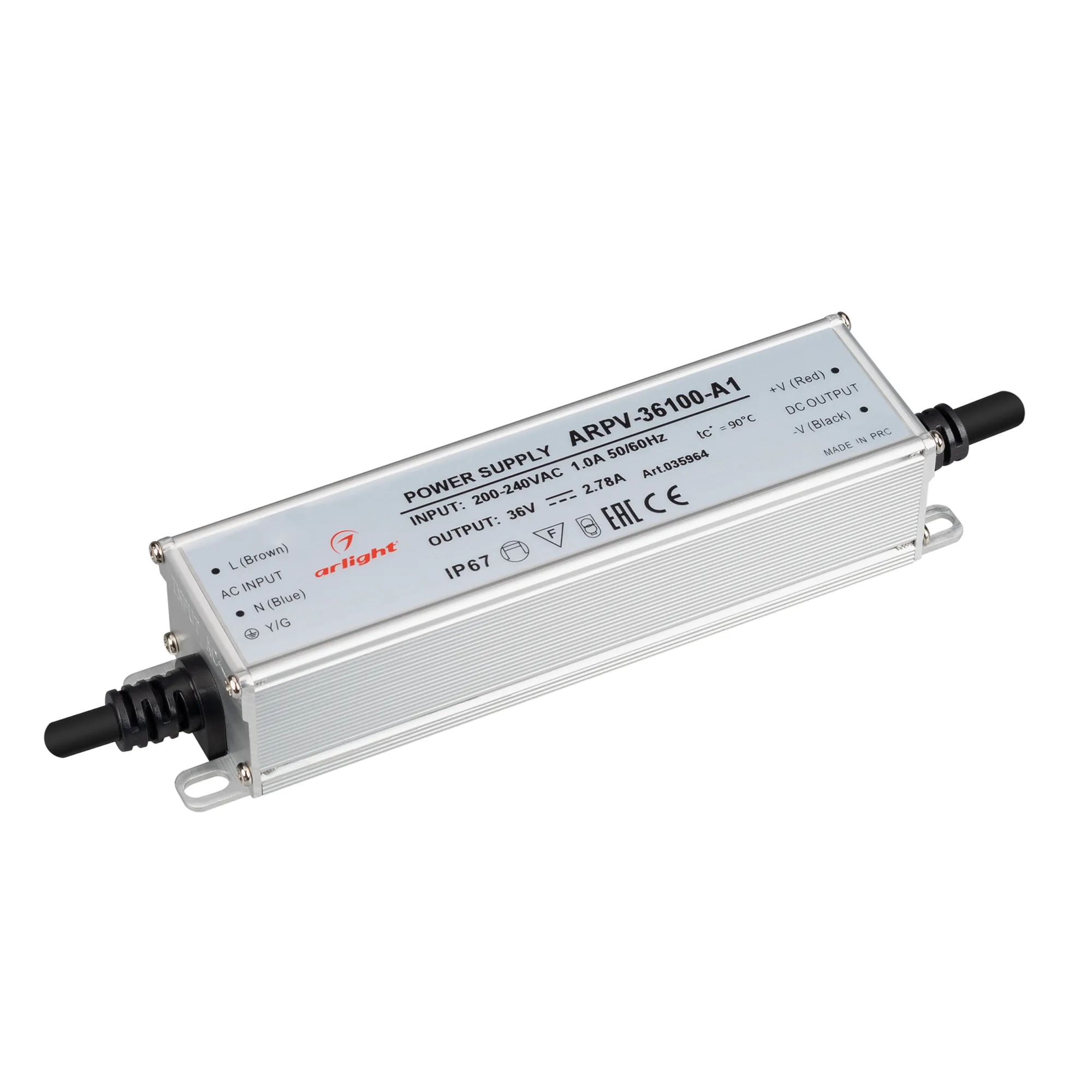 Блок питания ARPV-36100-A1 (36V, 2.78A, 100W) (Arlight, IP67 Металл, 3 года) - Изображение