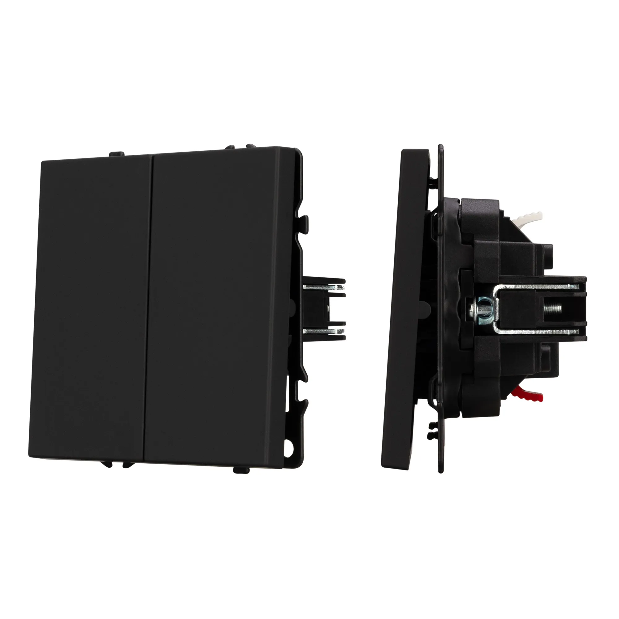 Механизм выключателя двухклавишный проходной SWT-NOBE-MKP2-SFPL-BK (230V, 10A) (Arlight, -) - Изображение