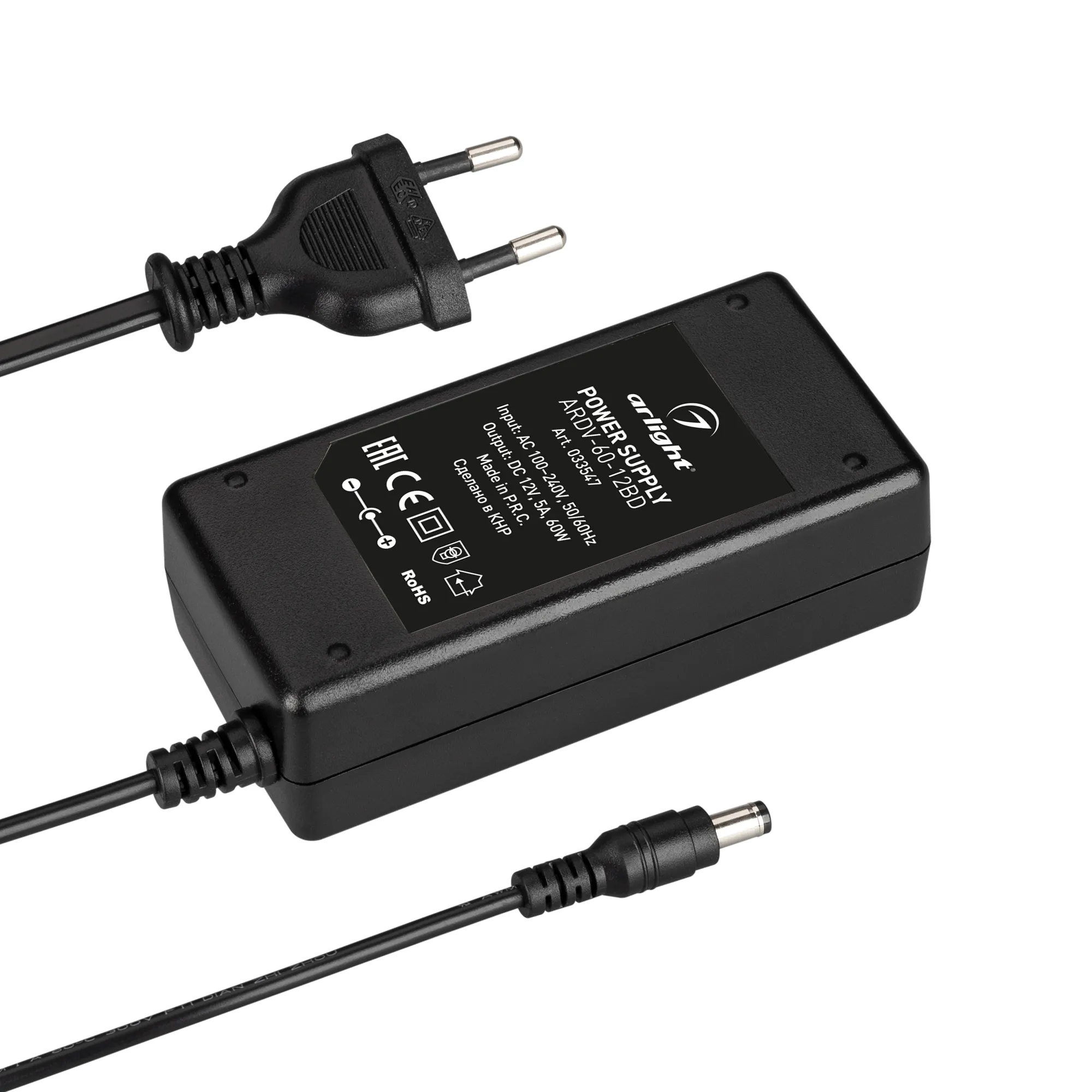 Блок питания ARDV-60-12BD (12V, 5A, 60W) (Arlight, Адаптер, 3 года) - Изображение