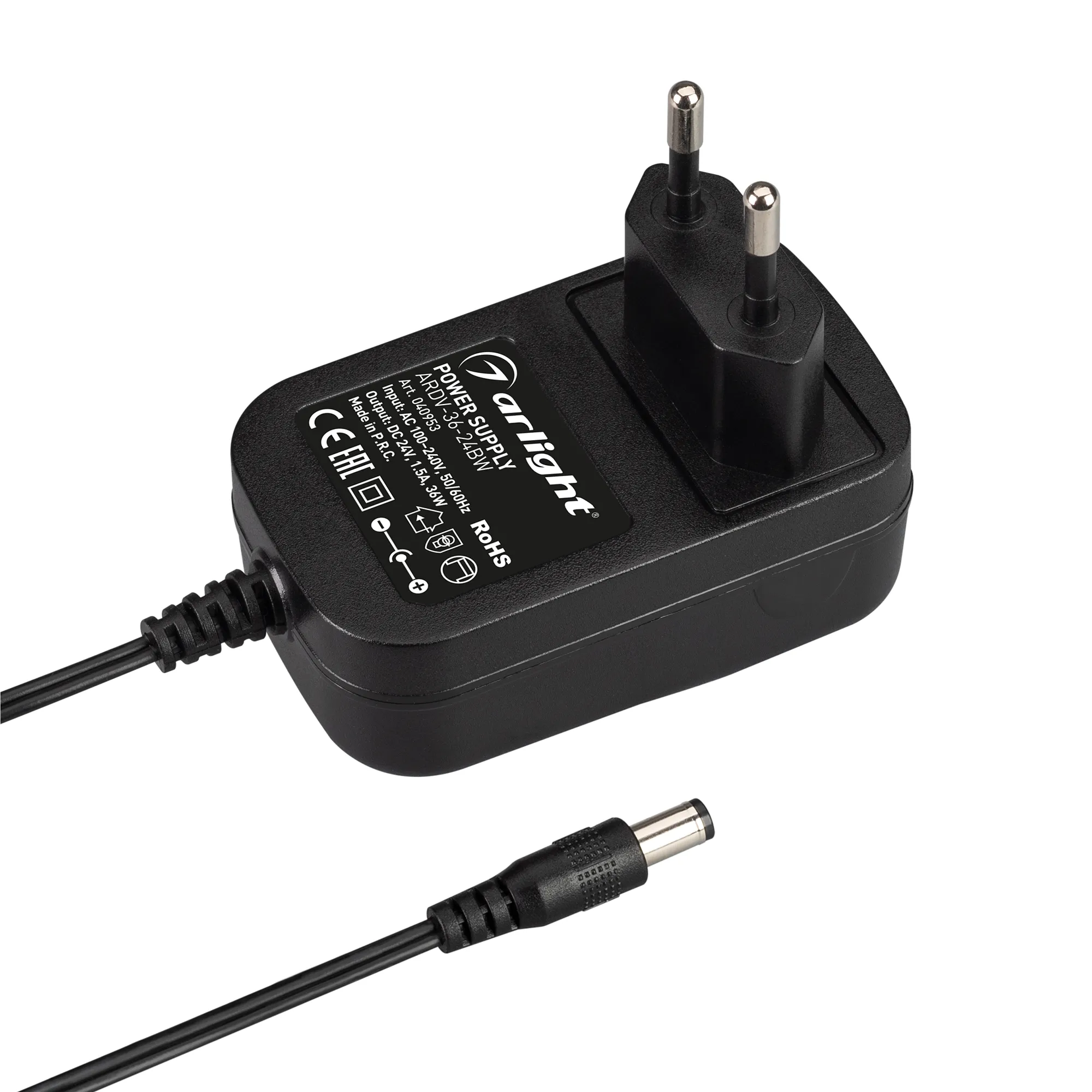 Блок питания ARDV-36-24BW (24V, 1.5A, 36W) (Arlight, Адаптер, 3 года) - Изображение