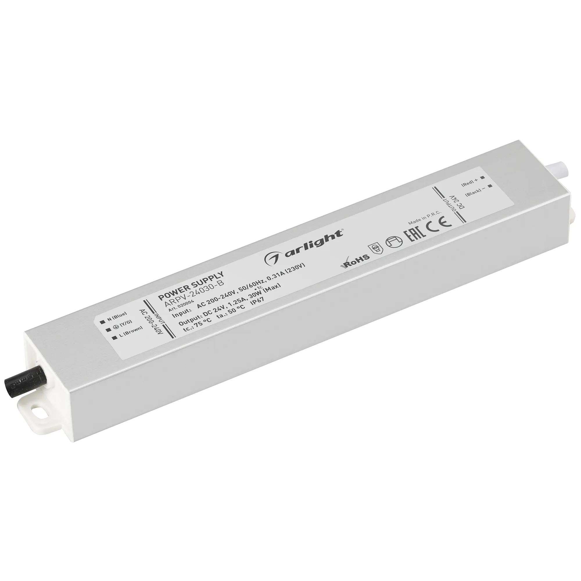 Блок питания ARPV-24030-B (24V, 1.3A, 30W) (Arlight, IP67 Металл, 3 года) - Изображение