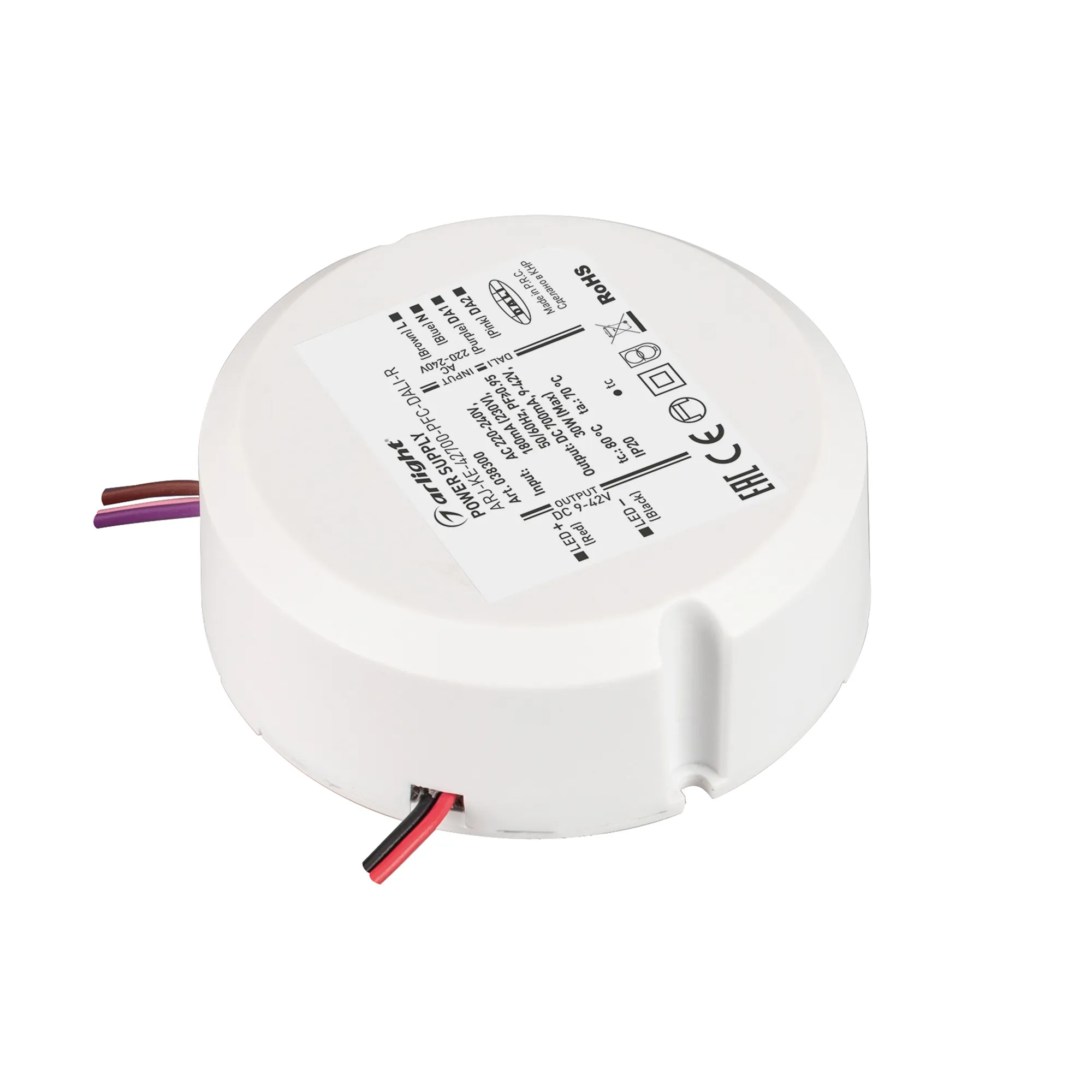Блок питания ARJ-KE-42700-PFC-DALI-R (30W, 9-42V, 0.7A) (Arlight, IP20 Пластик, 3 года) - Изображение