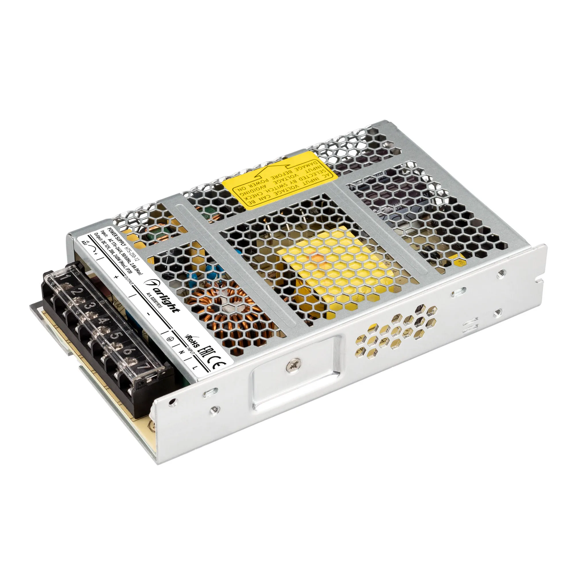 Блок питания HTS-250-12 (12V, 20A, 240W) (Arlight, IP20 Сетка, 3 года) - Изображение