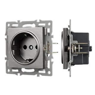 Механизм электрической розетки SCT-MEU1-PL-GR (250V, 16A) (Arlight, -) - Изображение