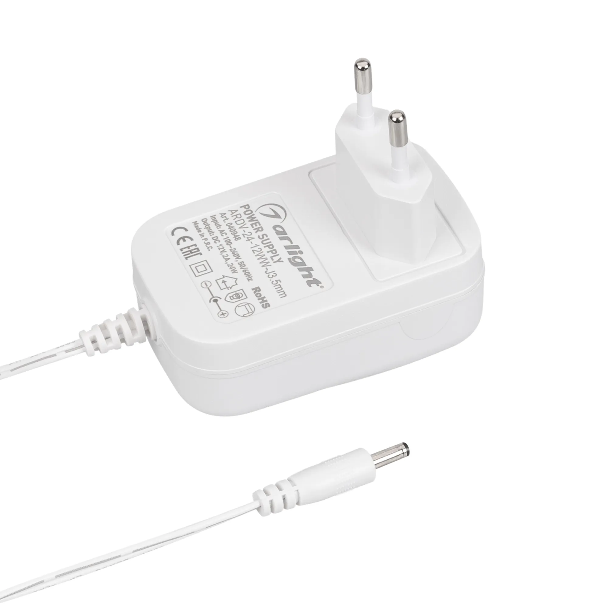 Блок питания ARDV-24-12WW-J3.5mm (12V, 2A, 24W) (Arlight, Адаптер, 3 года) - Изображение