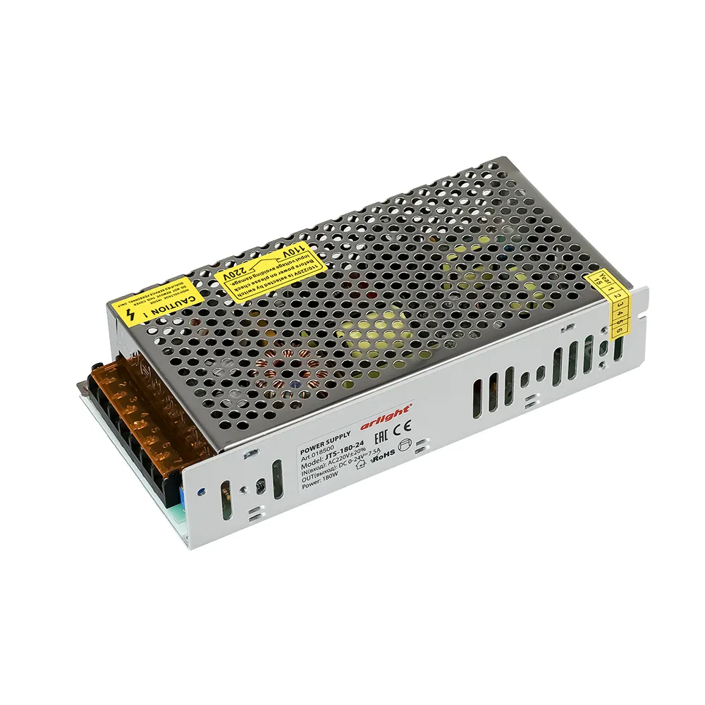 Блок питания JTS-180-24 (0-24V, 7.5A, 180W) (Arlight, IP20 Сетка, 2 года) - Изображение