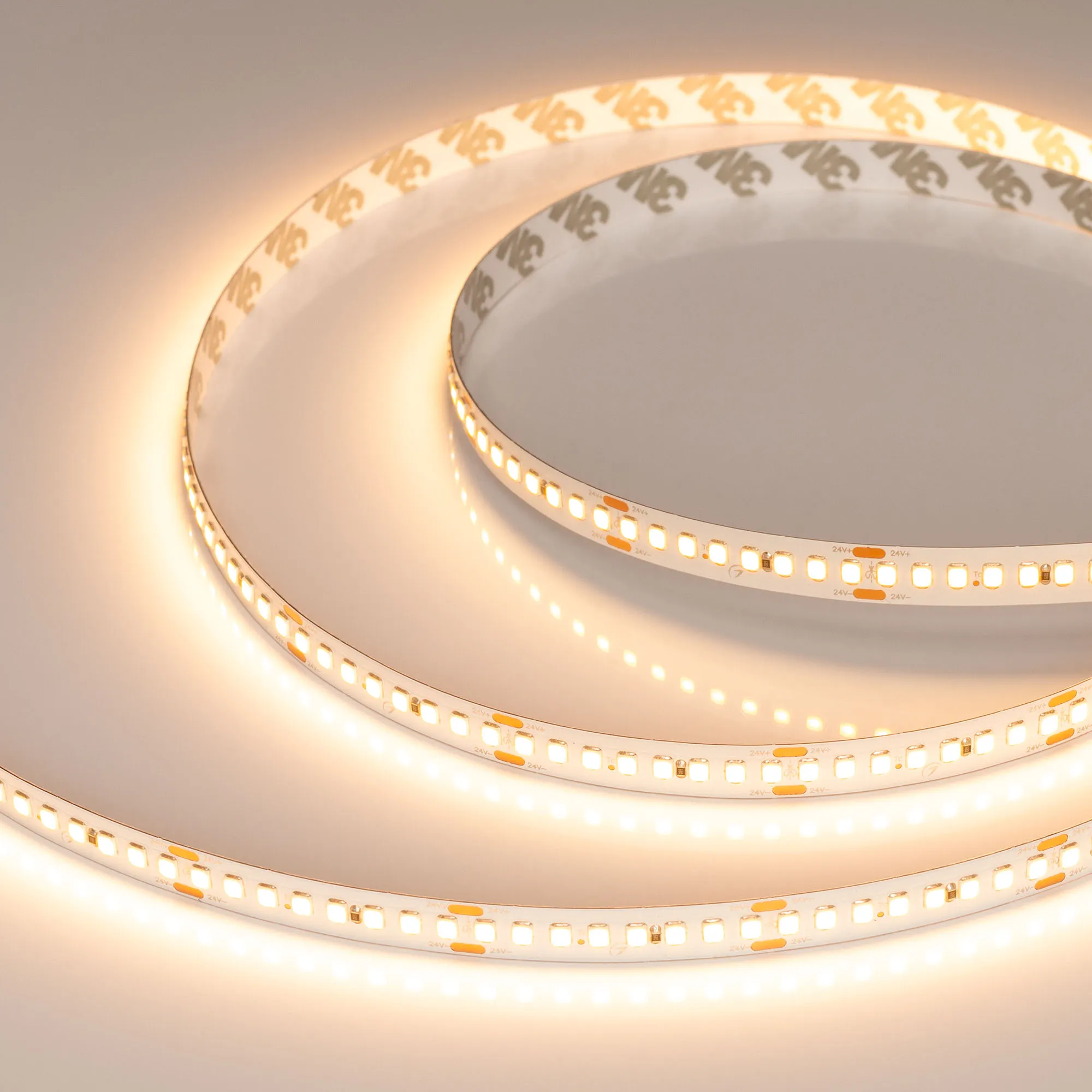 Лента RT-A192-10mm 24V Warm2400 (17.6 W/m, IP20, 2835, 5m) (Arlight, высок.эфф.150 лм/Вт) - Изображение