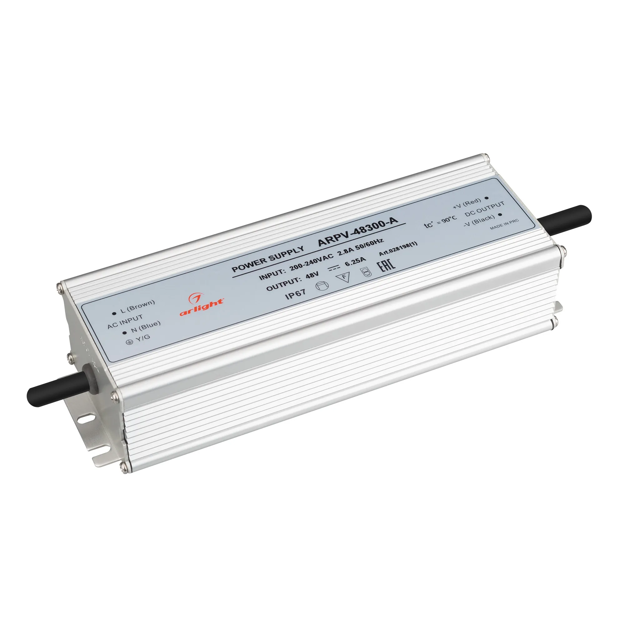 Блок питания ARPV-48300-A (48V, 6.25A, 300W) (Arlight, IP67 Металл, 3 года) - Изображение