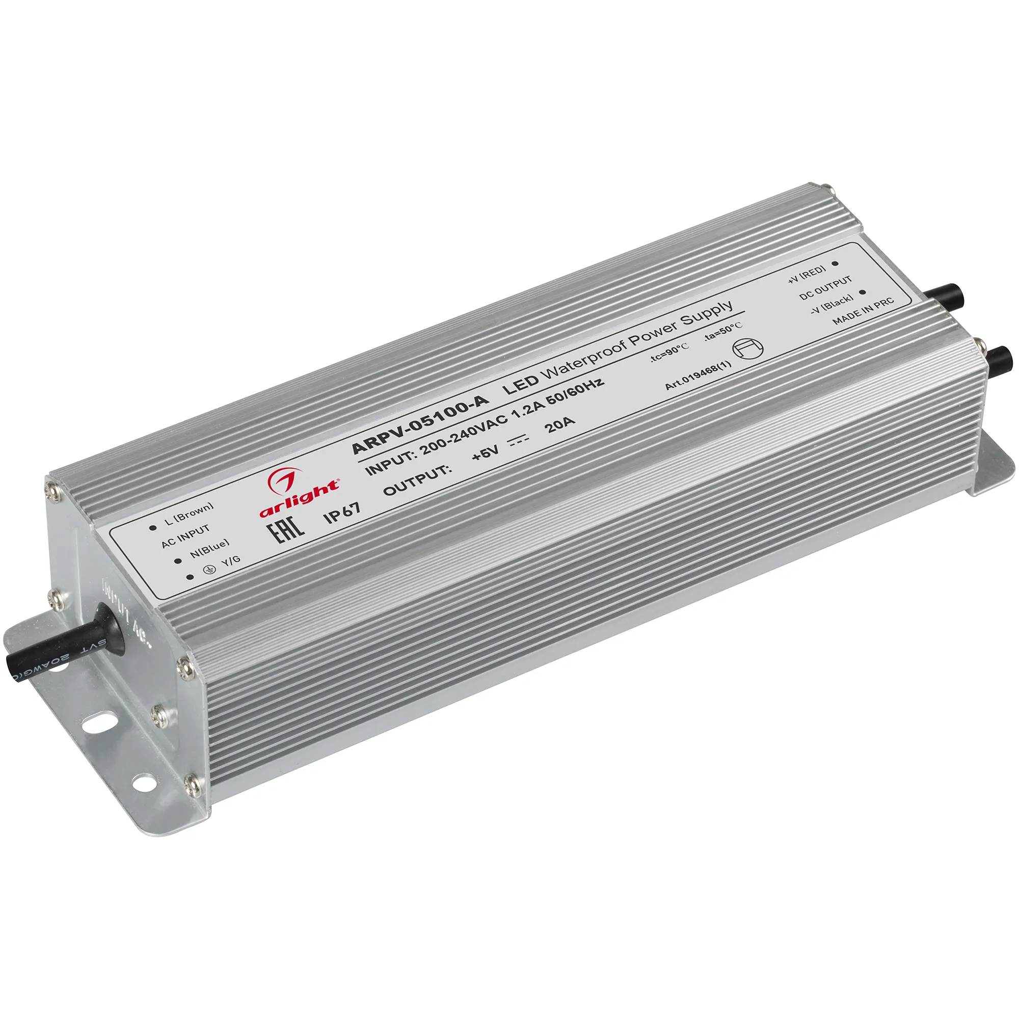 Блок питания ARPV-05100-A (5V, 20.0A, 100W) (Arlight, IP67 Металл, 3 года) - Изображение