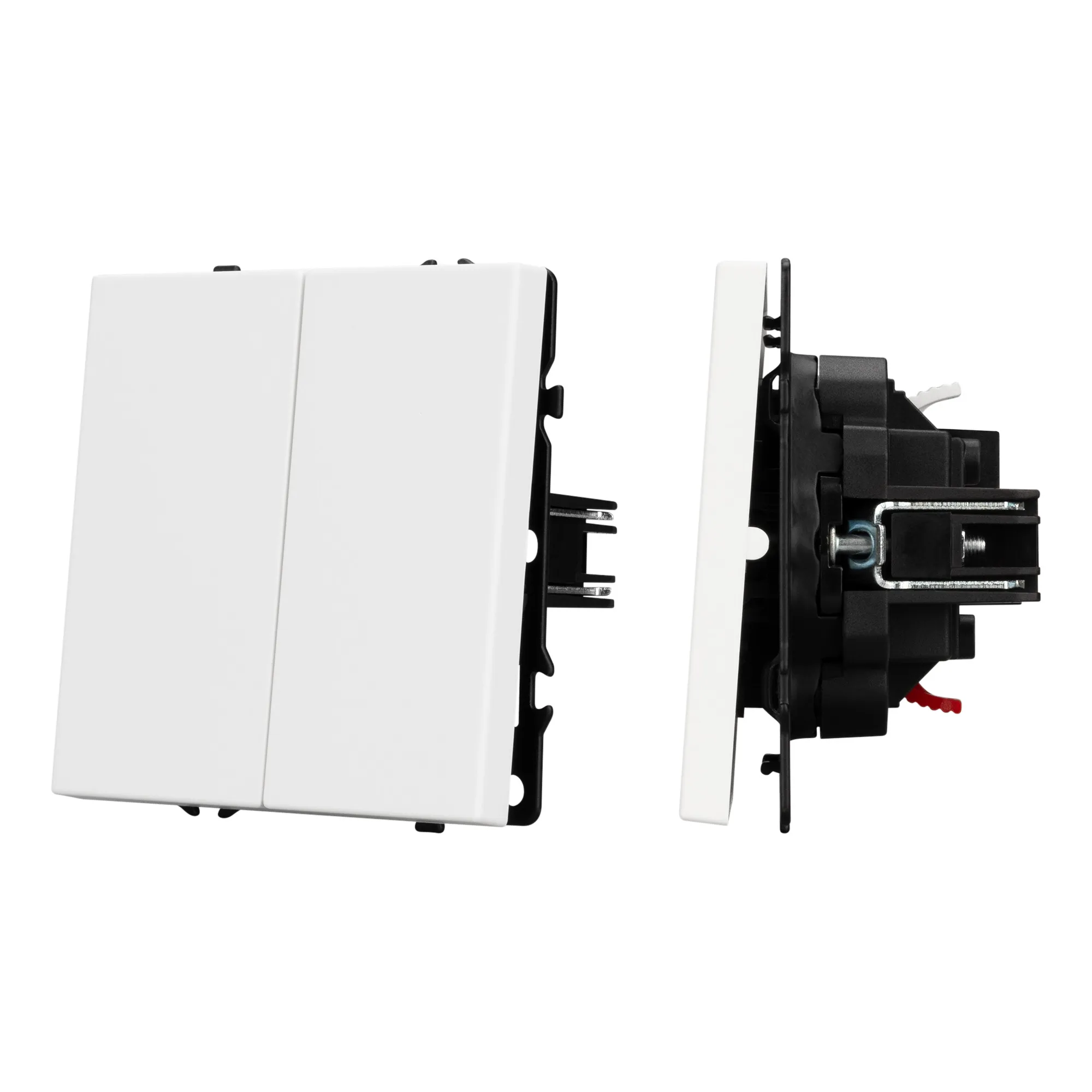 Механизм выключателя двухклавишный непроходной SWT-NOBE-MK02-SFPL-WH (230V, 10A) (Arlight, -) - Изображение