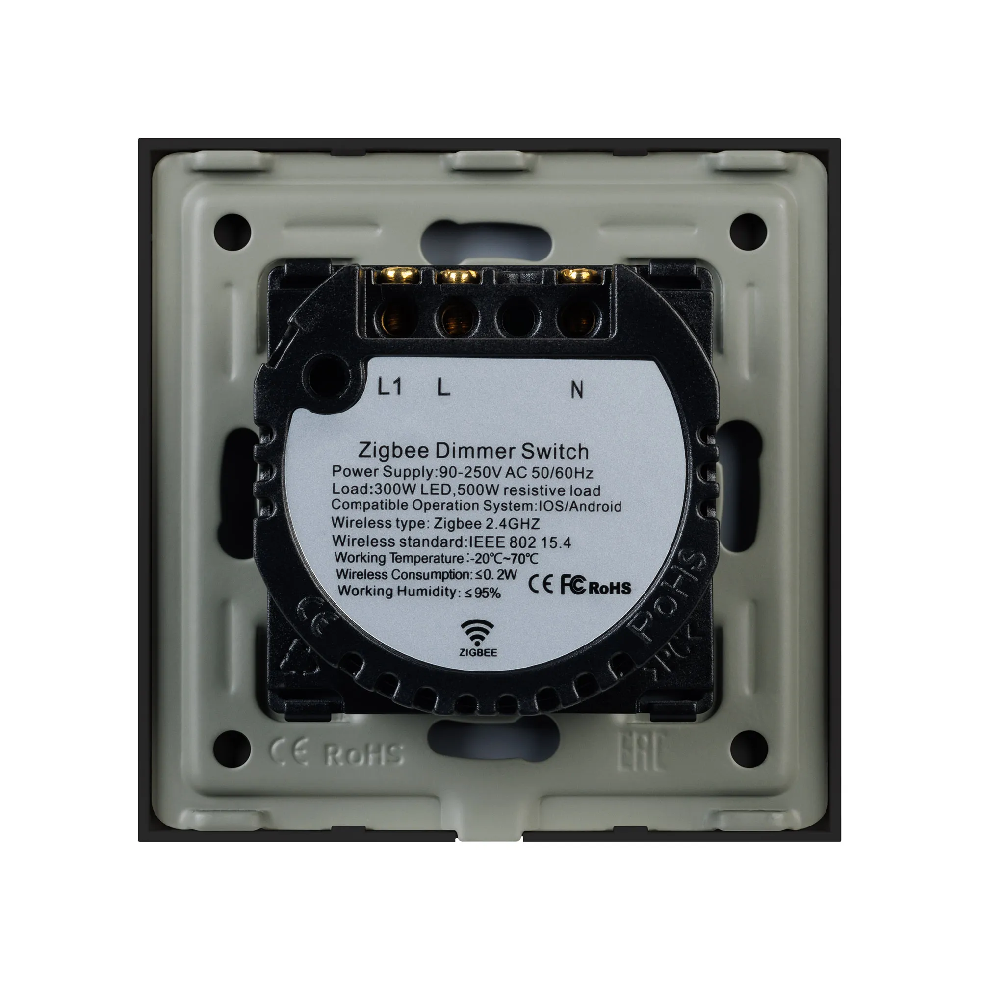 Светорегулятор сенсорный с Zigbee управлением SWT-OMALI-SD3-ZB-BK (250V, 500W) (Arlight, Стекло) - Изображение