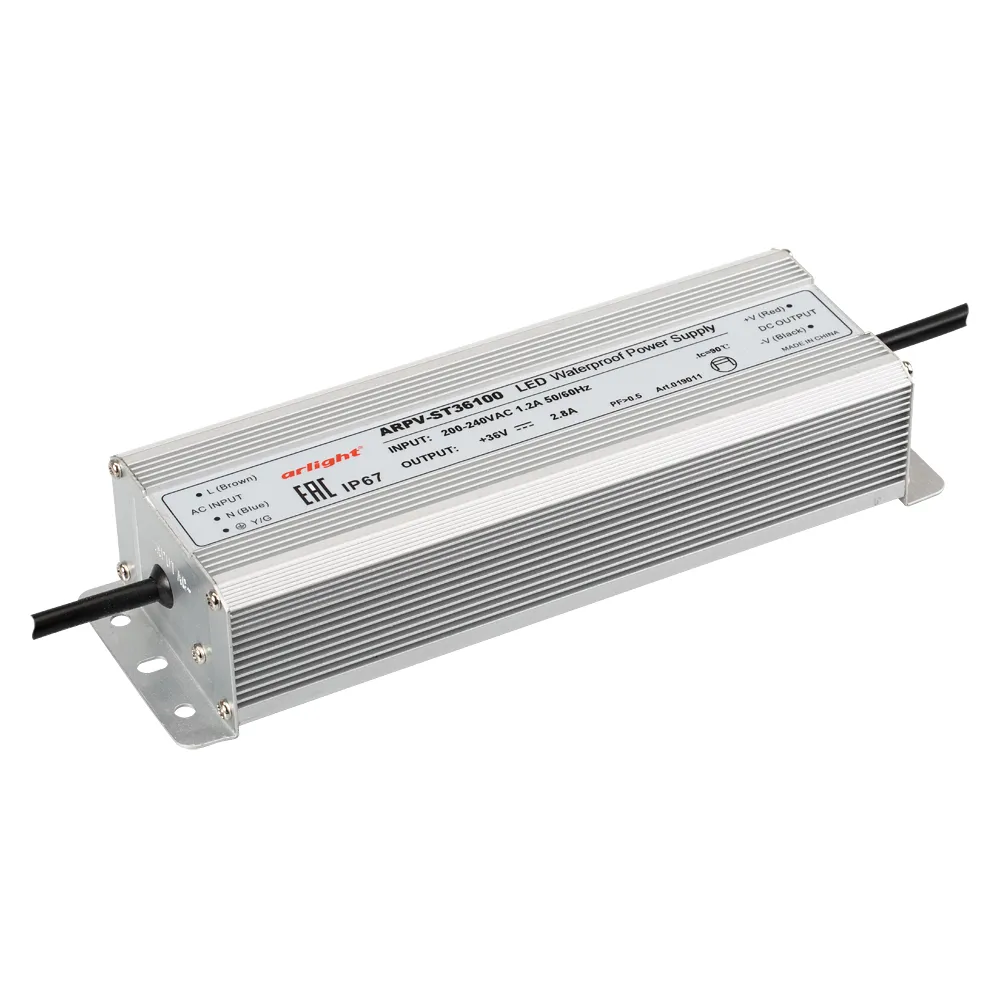 Блок питания ARPV-ST36100 (36V, 2.8A, 100W) (Arlight, IP67 Металл, 3 года) - Изображение