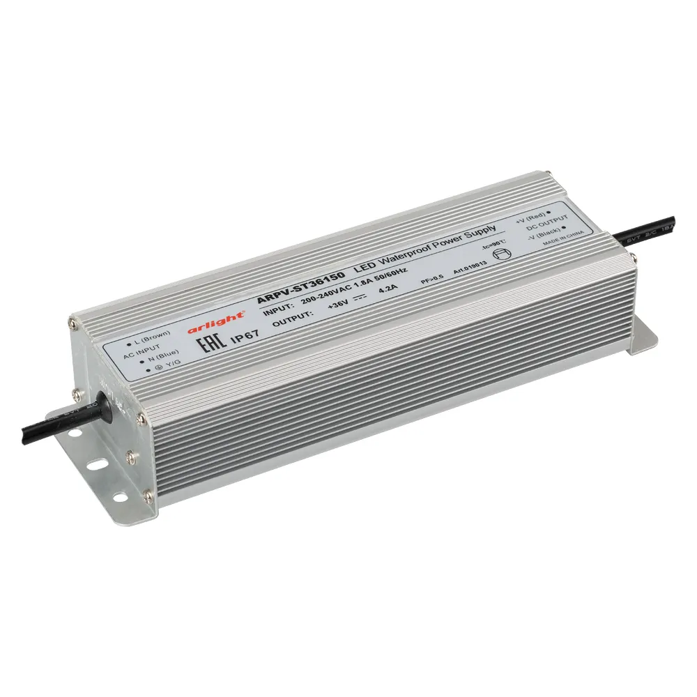 Блок питания ARPV-ST36150 (36V, 4.2A, 150W) (Arlight, IP67 Металл, 3 года) - Изображение