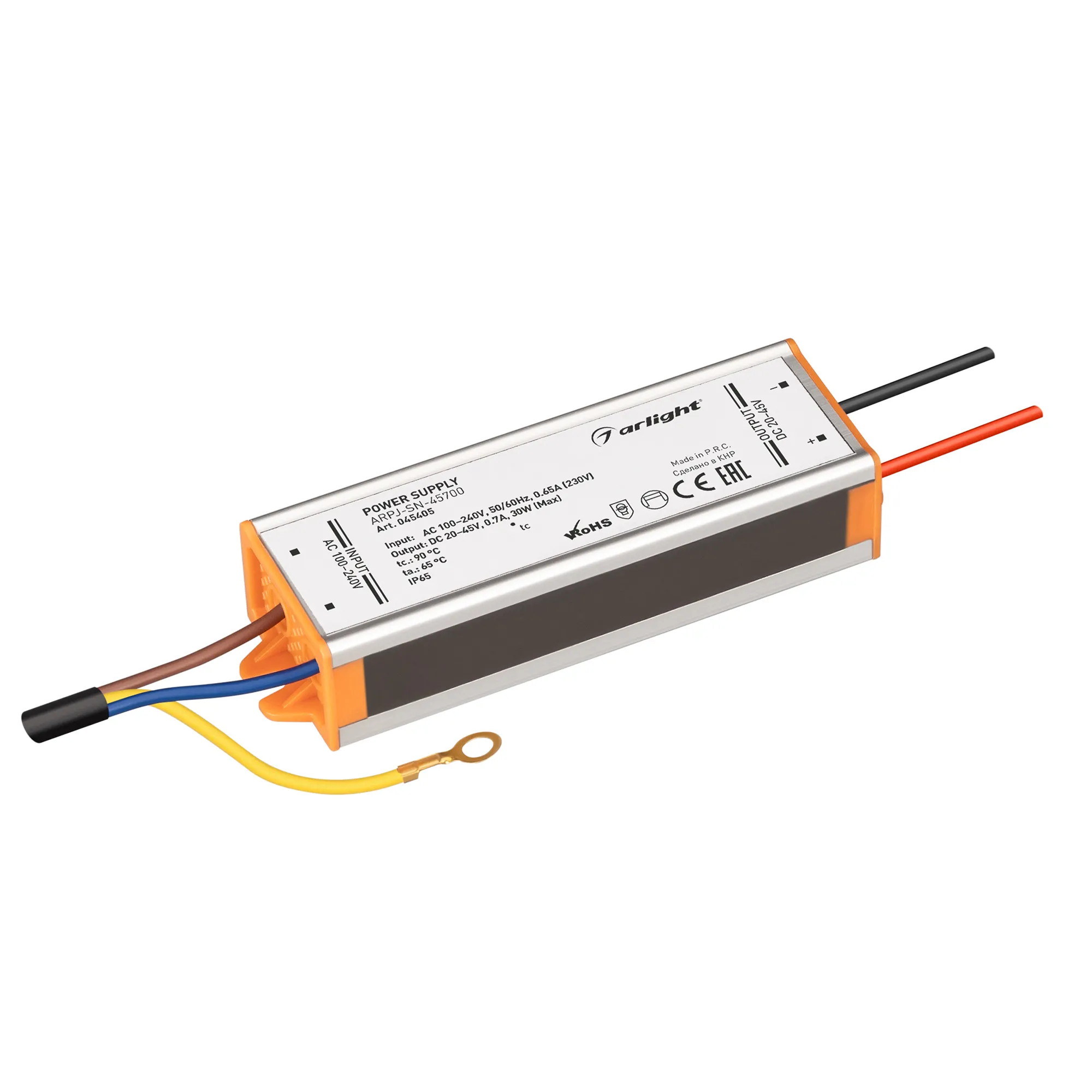 Блок питания ARPJ-SN-45700 (30W, 20-45V, 700mA) (Arlight, IP65 Металл, 3 года) - Изображение