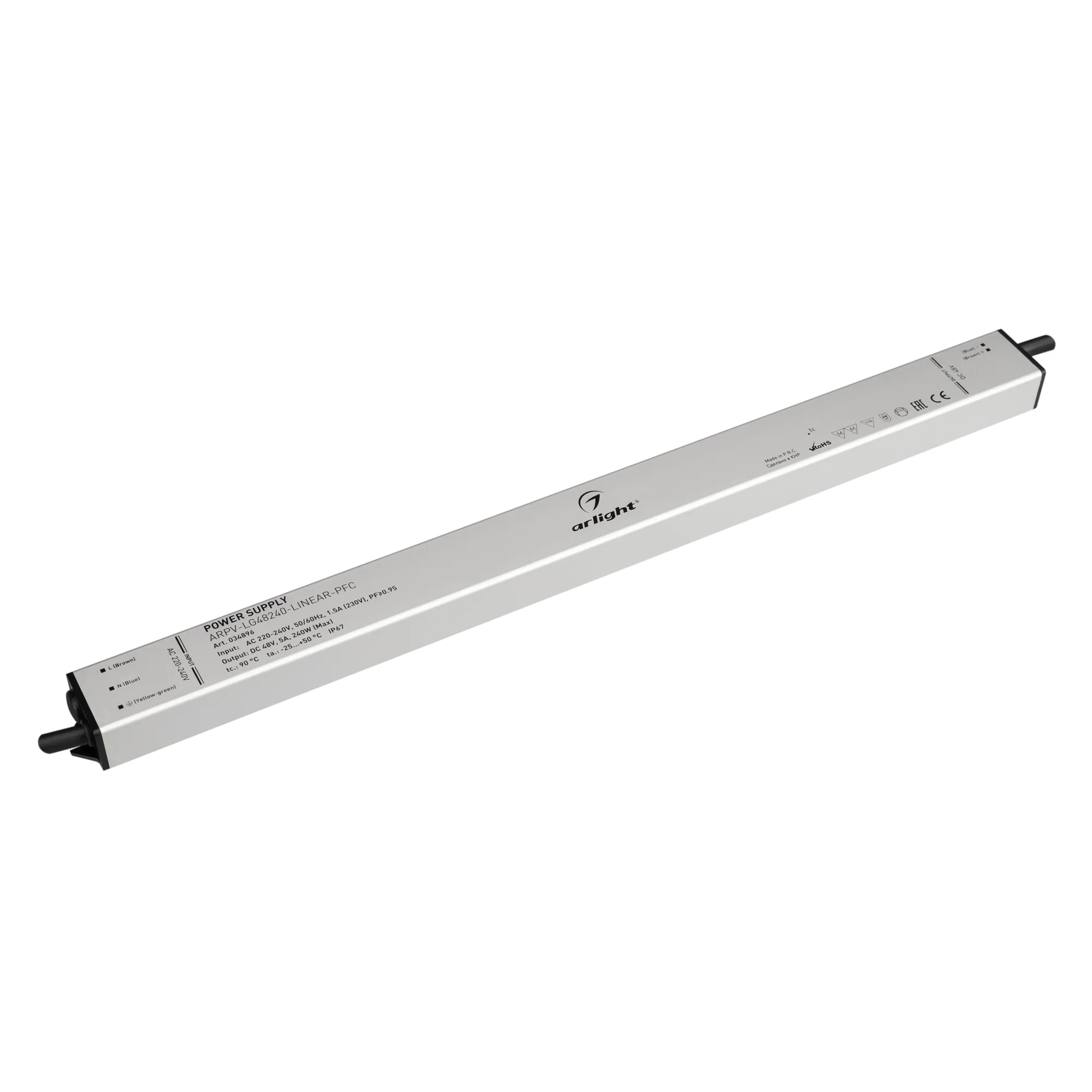 Блок питания ARPV-LG48240-LINEAR-PFC (48V, 5A, 240W) (Arlight, IP67 Металл, 5 лет) - Изображение