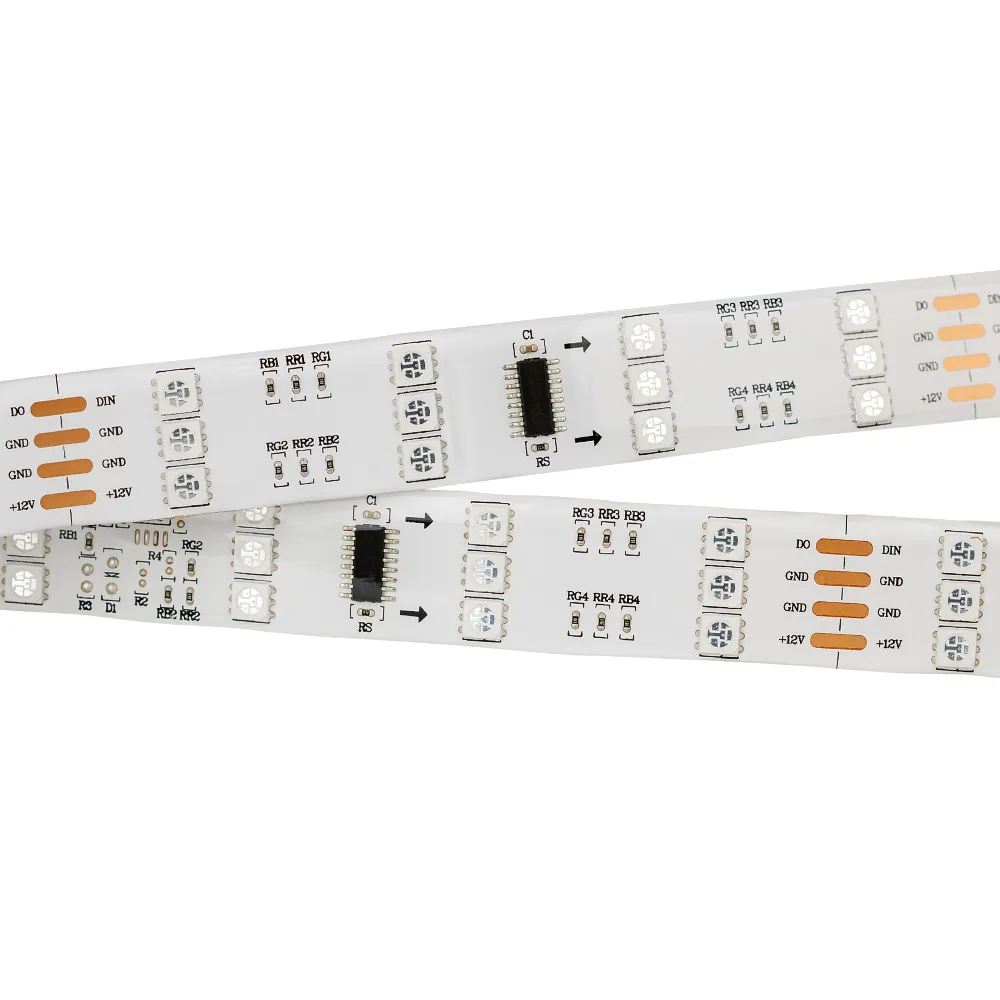 Лента светодиодная SPI-5000SE 12V RGB (5060, 480 LED x3,1812) (Arlight, Закрытый, IP65) - Изображение